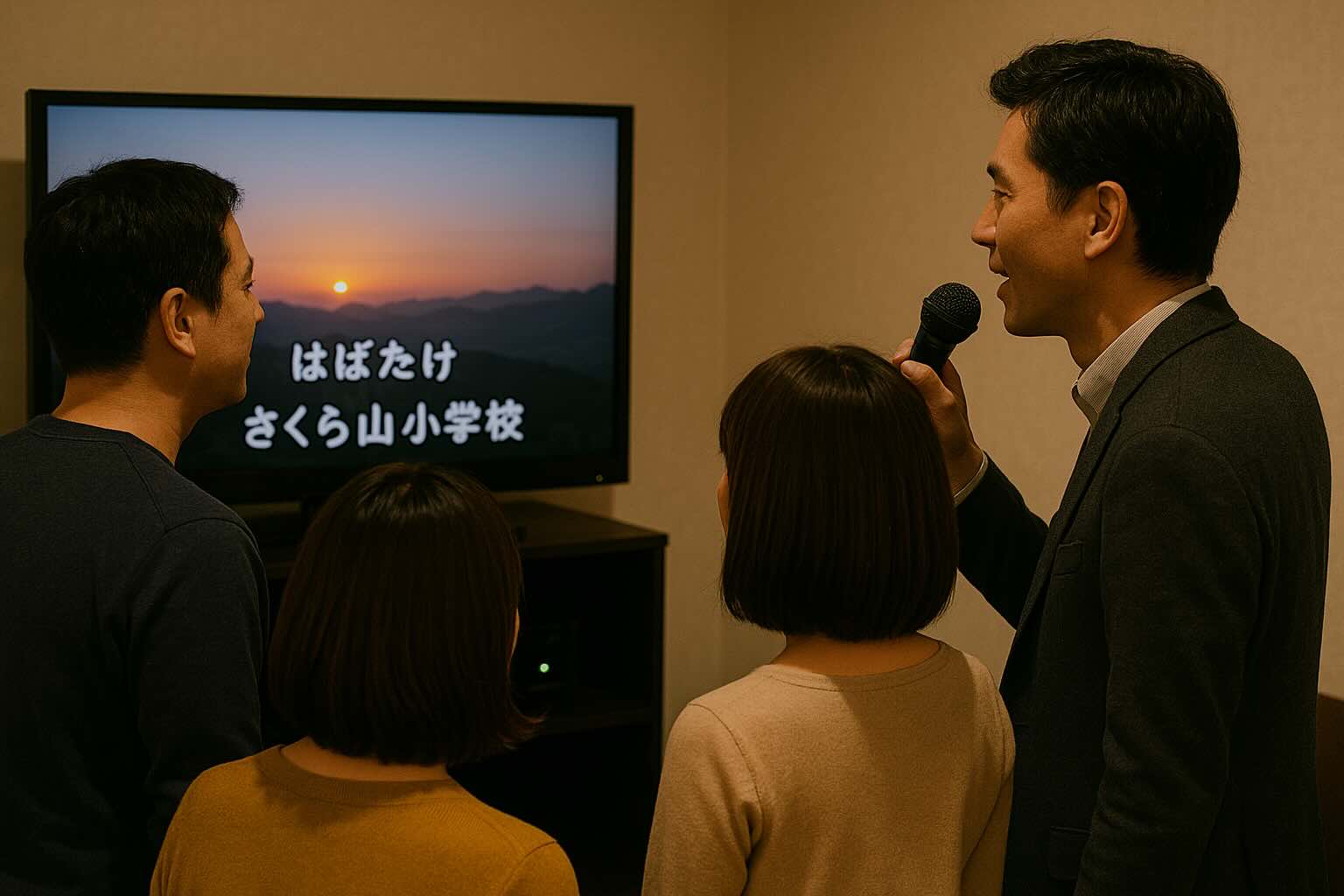 同窓会での校歌カラオケ